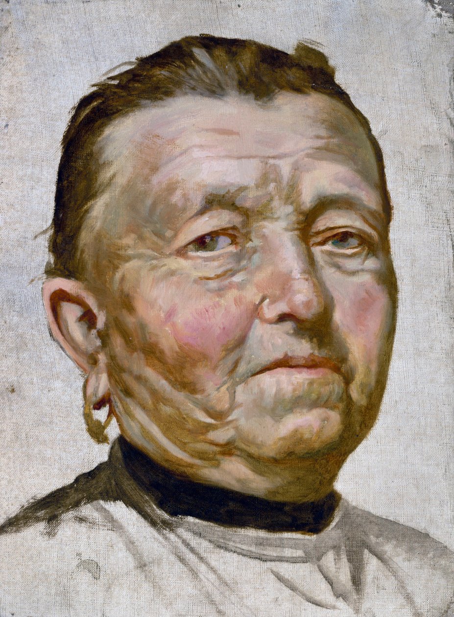 女人的脸（布面油画） 作者 Anacleto Laretto