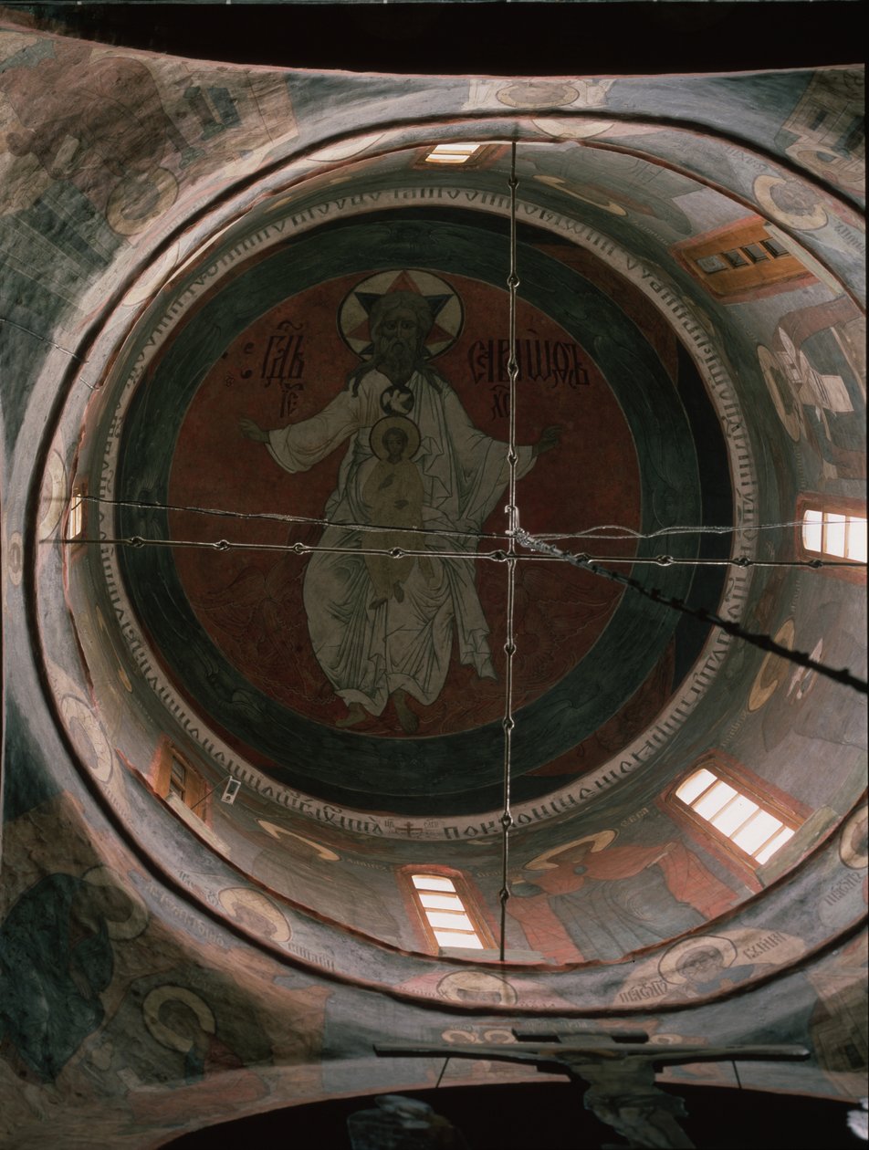 耶和华啊莫斯科克里姆林宫大天使迈克尔大教堂的圆顶画，1652-1666年 作者 古代俄罗斯壁画