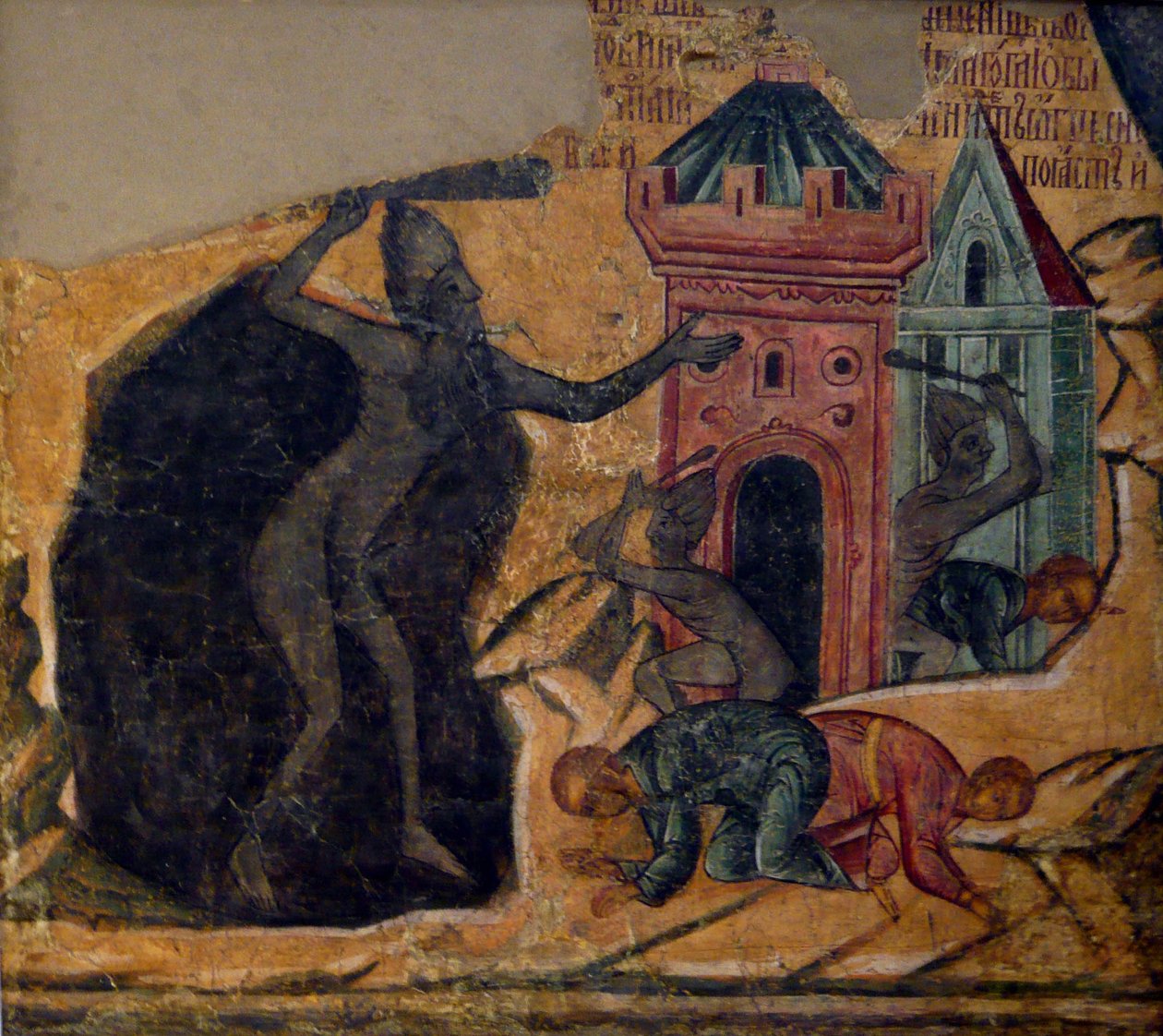 最后的审判。新圣母院的壁画，1654年 作者 古代俄罗斯壁画