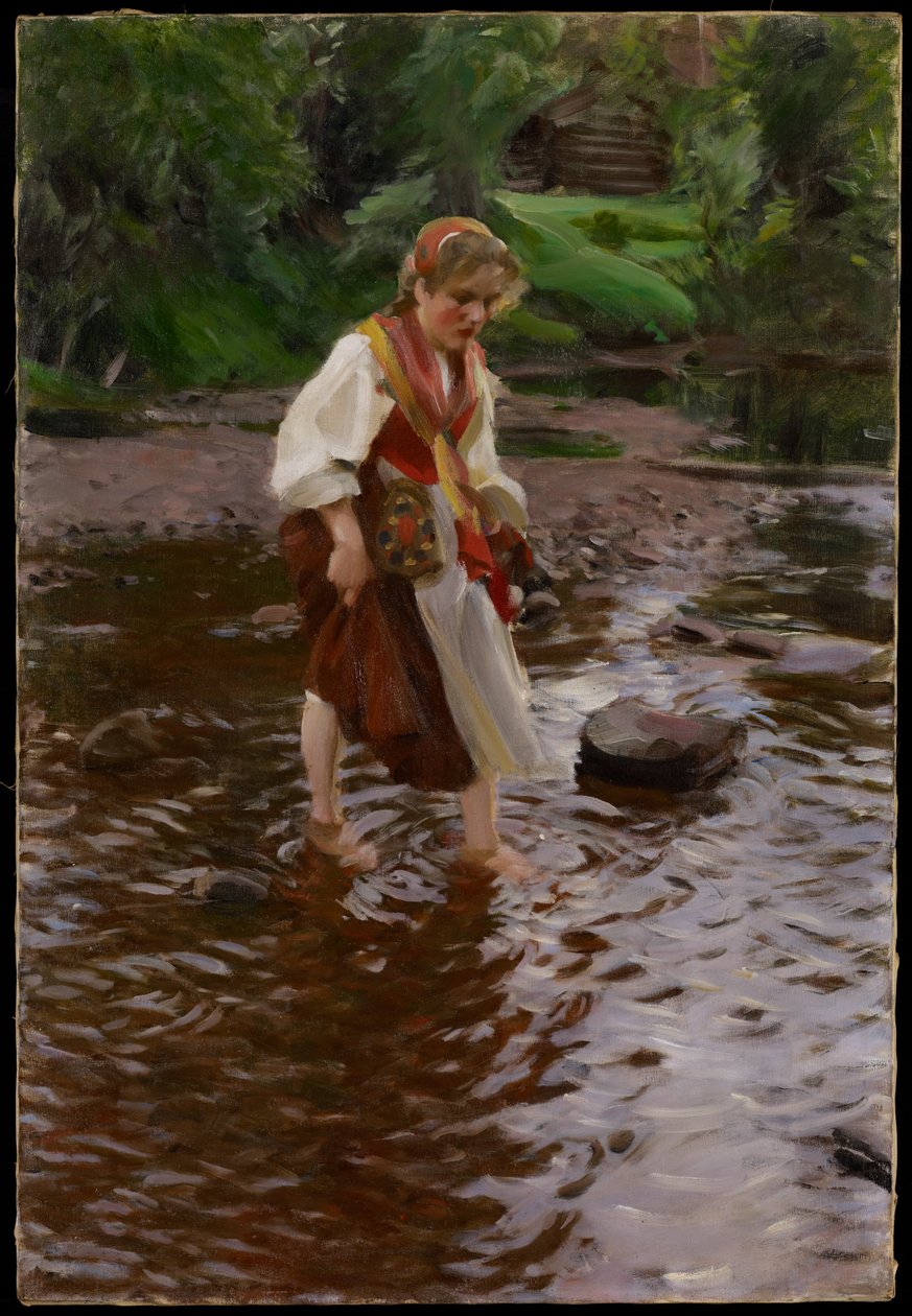 来自Alvdalen的女孩，c.1911 作者 伦纳德·佐恩与众不同