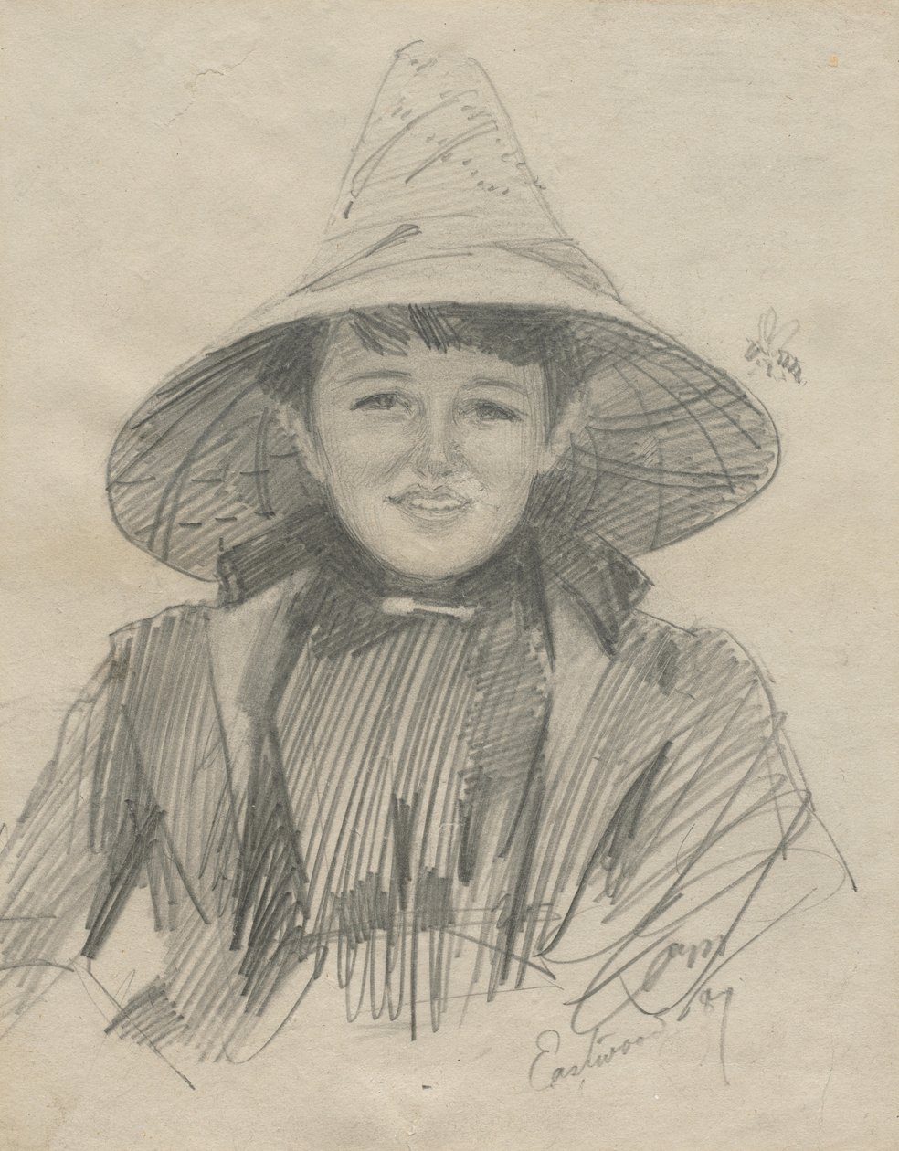 艾达·莱蒙（Ada Lymon）戴大帽子的女人，1887年。 作者 伦纳德·佐恩与众不同