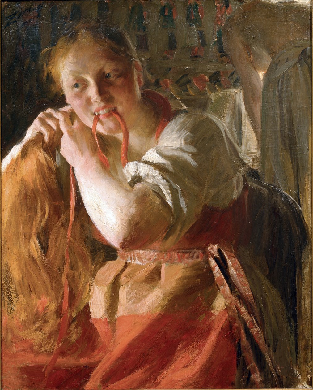 Margit par Zorn, Anders Leonard (1860-1920).布面油画，尺寸：78x63,7 作者 伦纳德·佐恩与众不同