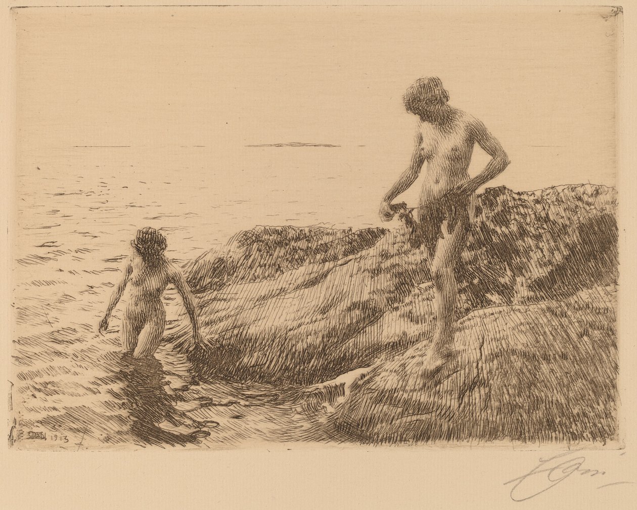 Seaward Skerries, 1913年。 作者 伦纳德·佐恩与众不同