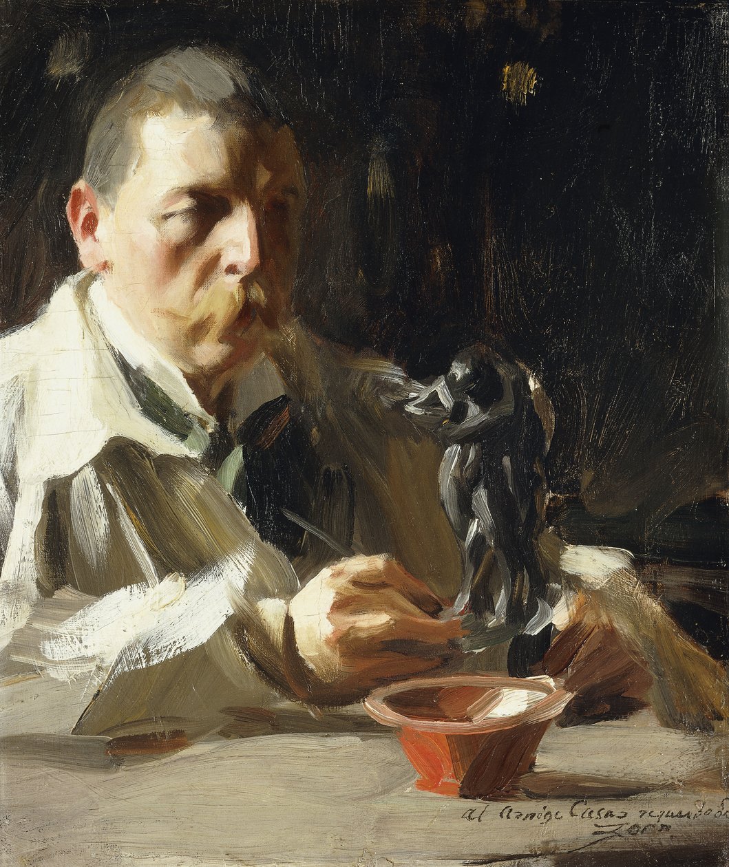 自画像与福恩与若虫，1895年 作者 伦纳德·佐恩与众不同