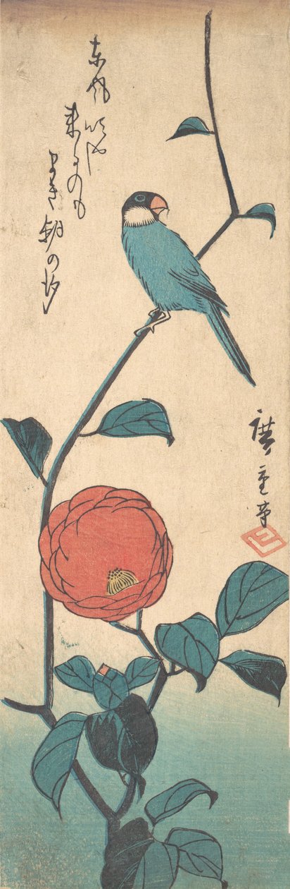 山茶花和芬奇，约1840年，约1840年。 作者 安藤广重