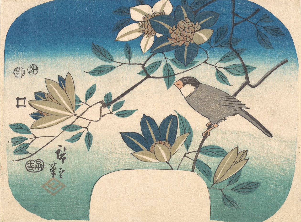 Clematis and Bird, 1852., 1852. 作者 安藤广重