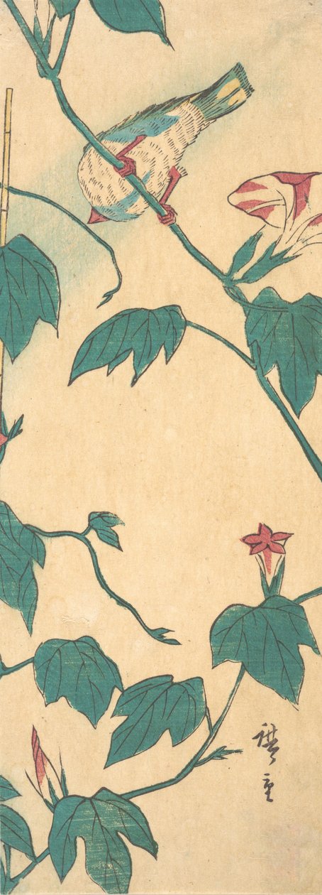 牵牛花和鸟，1840-50., 1840-50. 作者 安藤广重