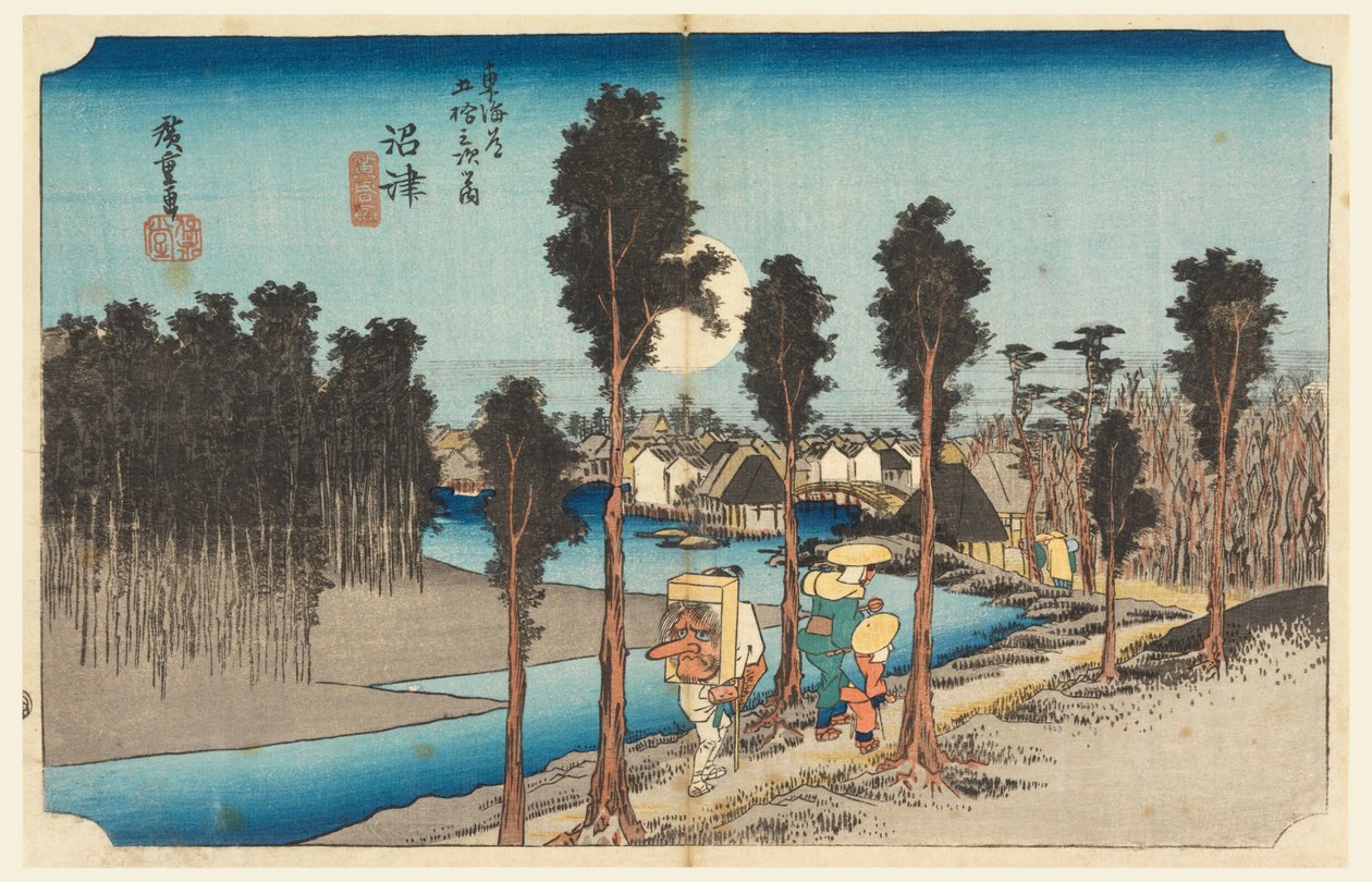 沼津黄昏，在《东海道五十三站》中 作者 安藤广重