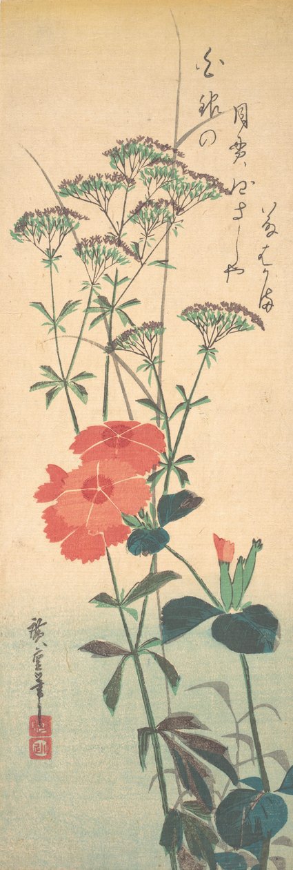极品粉红和中国仙客来，约1836年，约1836年。 作者 安藤广重