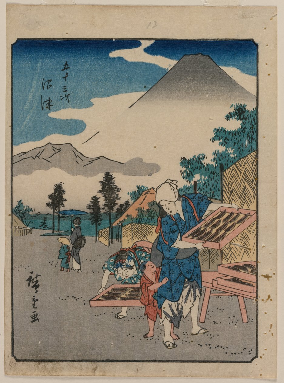 东海道的五十三个站：沼津，c。 1850年。 作者 安藤广重