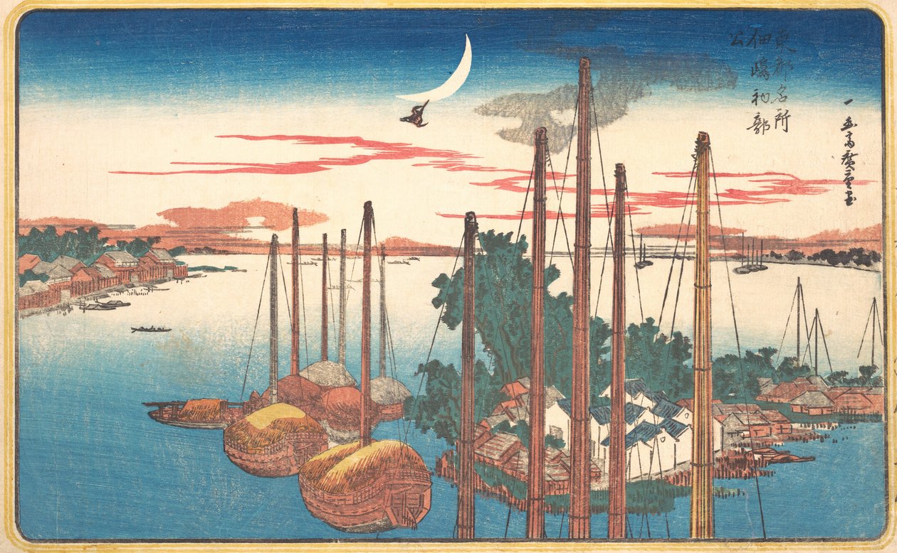1831年，月岛的布谷鸟的第一首歌曲，1831年。 作者 安藤广重