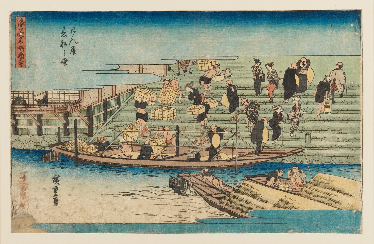 木版画 - 河景，1797-1858年 作者 安藤广重