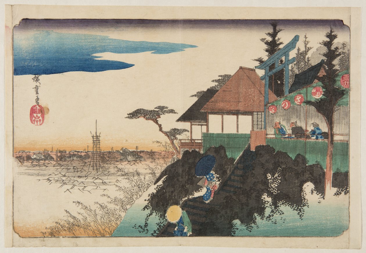 Kanda My?jin Shrine (Kanda My?jin Higashizaka) 东坡（彩色木版画） 作者 安藤或歌川广重