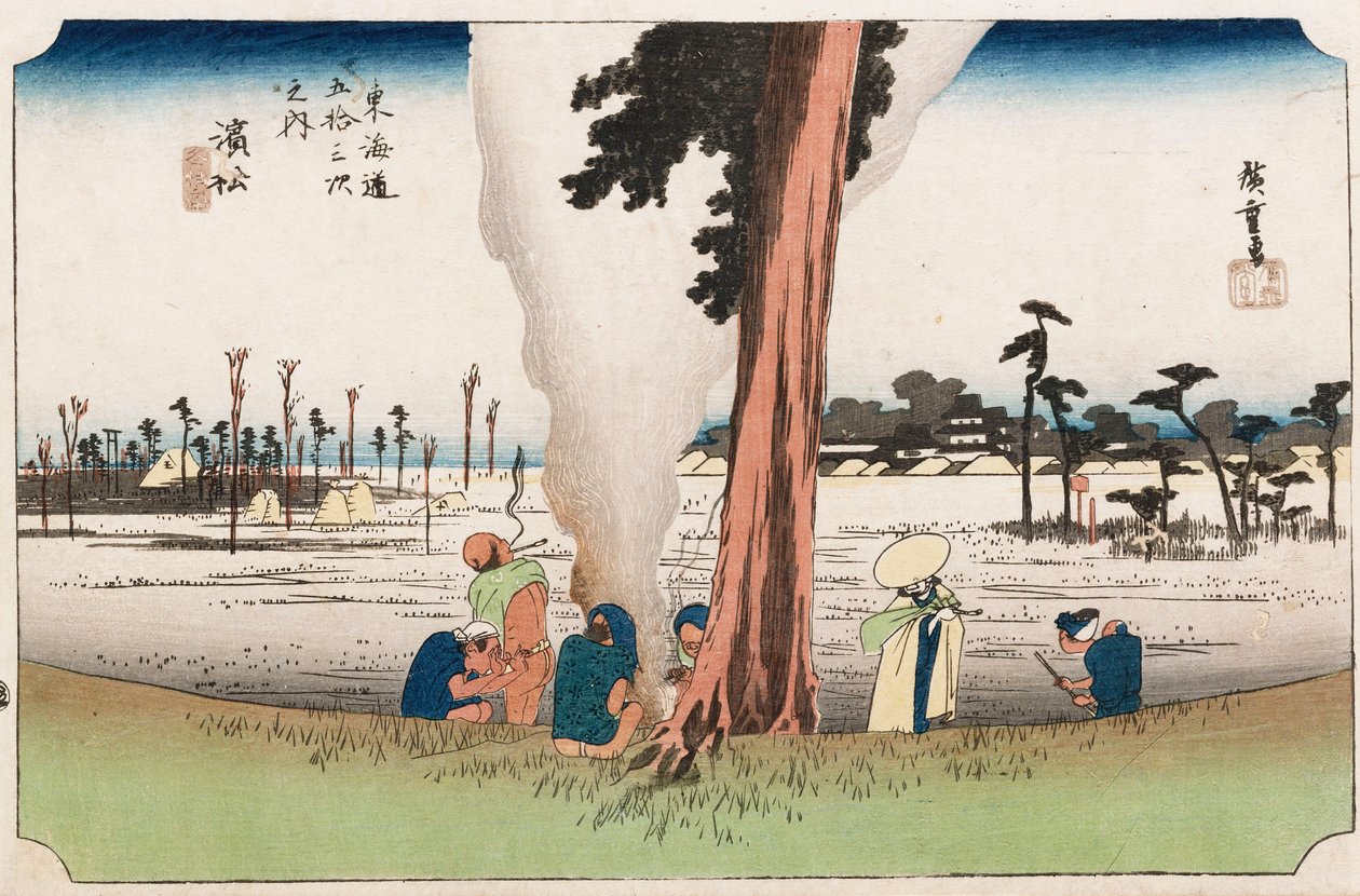 滨松冬景，出自“东海道五十三站”系列，约1834年 作者 安藤或歌川广重