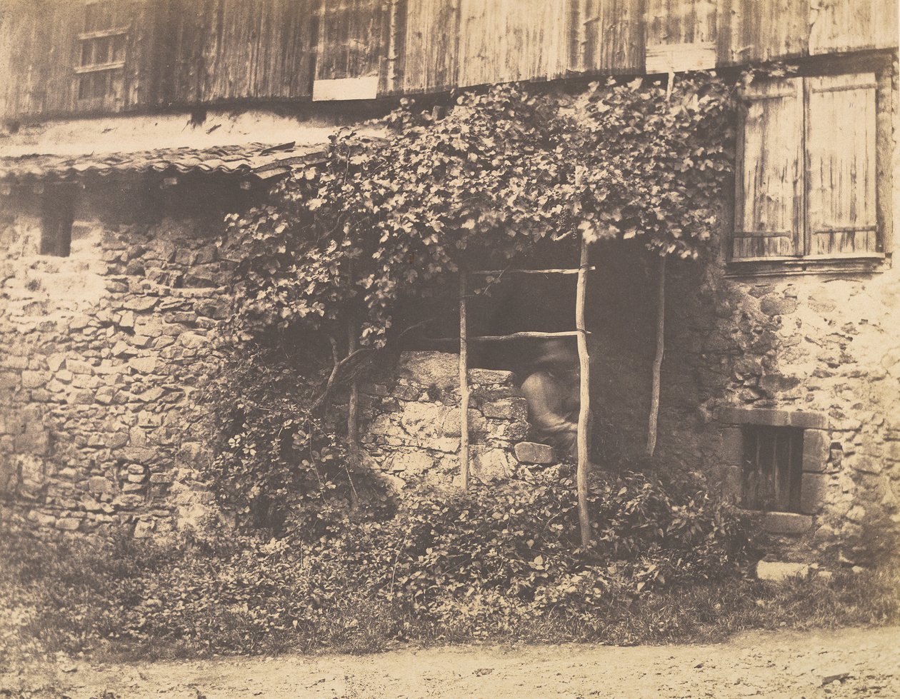 [棚架下的乡村建筑]，约1853年。 作者 安德烈·吉鲁（AndréGiroux）