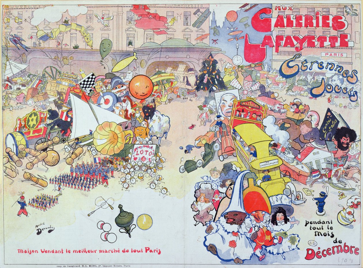 1909年12月&39;Galeries Lafayette&39;的圣诞礼物广告 作者 安德烈·德文贝兹（Andre Devambez）