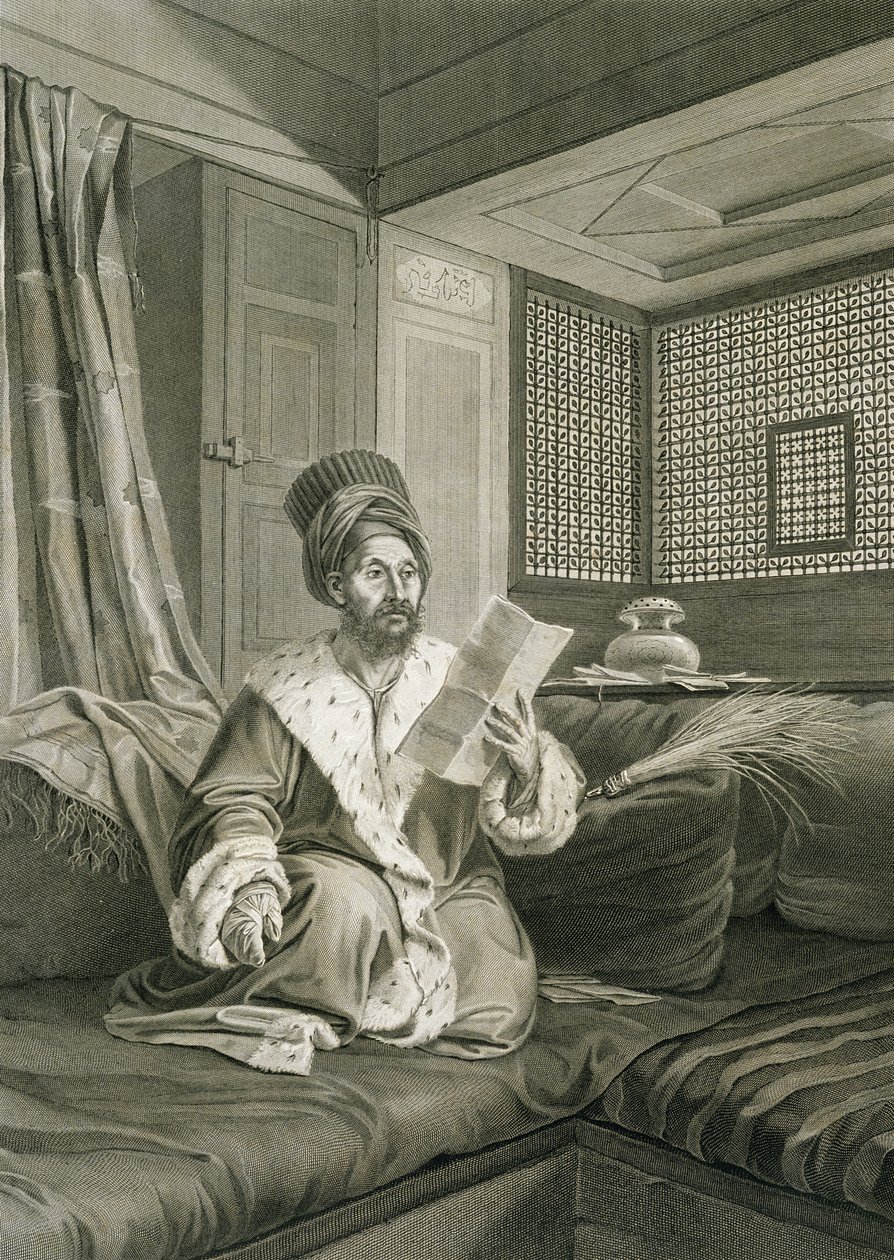 Mustapha Pasha在Aboukir战役中受伤，来自“描述埃及”的第二卷服装和肖像，由Raphael Urbain Massard，酒吧刻。在拿破仑的命令，1822年（工程师 作者 安德烈·杜特尔特