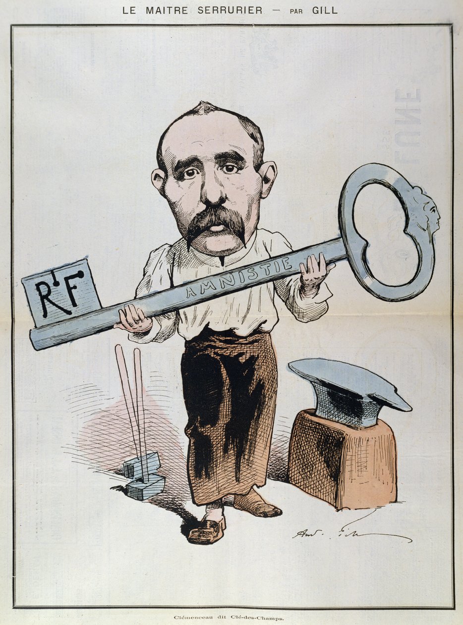 乔治·克莱蒙梭（1841-1929）的漫画，来自1879年的“红月” 作者 安德鲁·吉尔