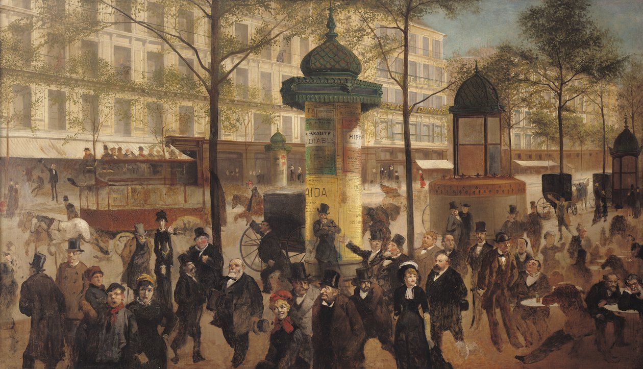 研究1877年的蒙马特大道全景 作者 安德鲁·吉尔