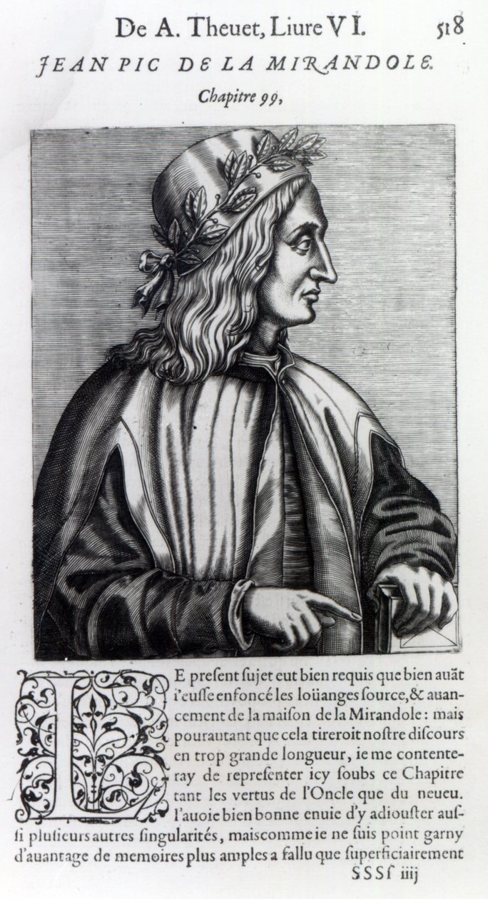 Giovanni Pico della Mirandola，来自&39;Les Vrais Pourtraits et vies des hommes illustres&39;，作者：Andre Thevet，1584 作者 安德烈·塞维特（Andre Thevet）