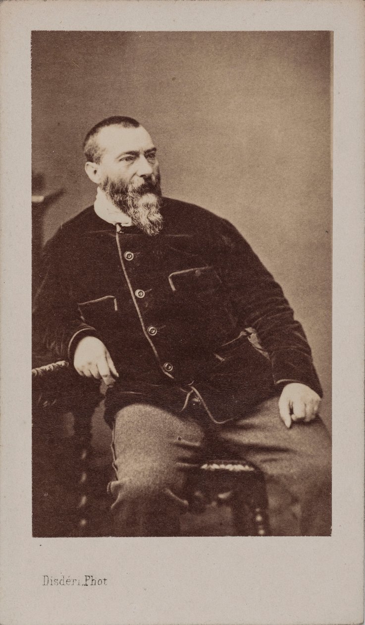 阿尔方斯-卡尔（Alphonse Karr）的肖像，1808-1890。 作者 安德烈·阿道夫·尤金·迪斯德里