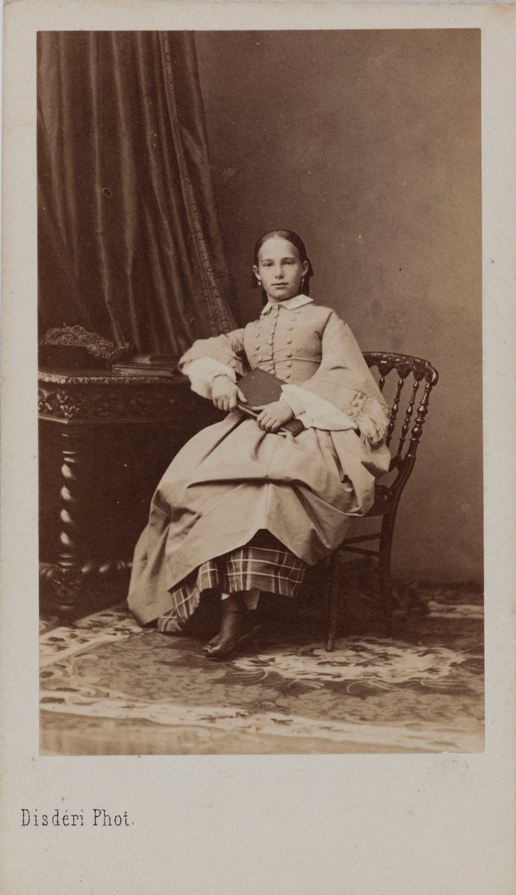 Eugenia Maximilianovna of Leuchtenberg 1845-1925公主的肖像，约1865年。 作者 安德烈·阿道夫·尤金·迪斯德里