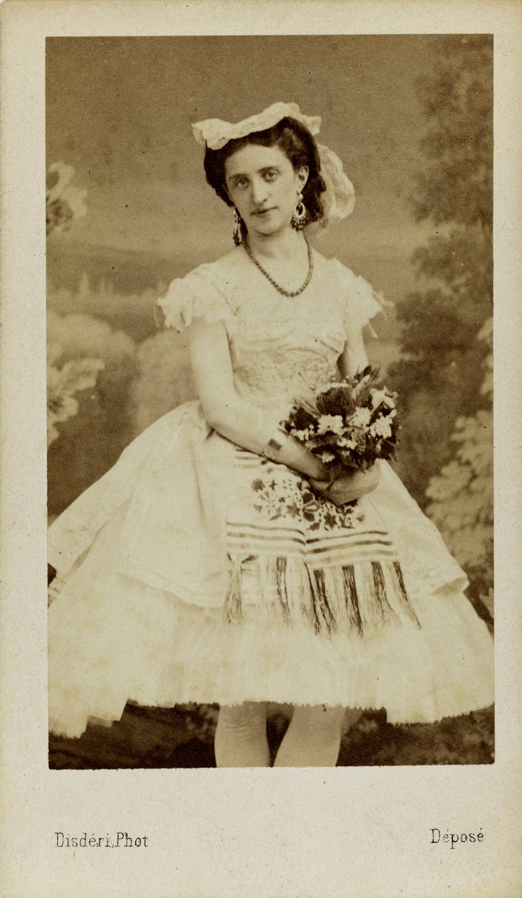 芭蕾舞演员玛法-穆拉维耶娃1838-1879年的肖像，1863年。 作者 安德烈·阿道夫·尤金·迪斯德里