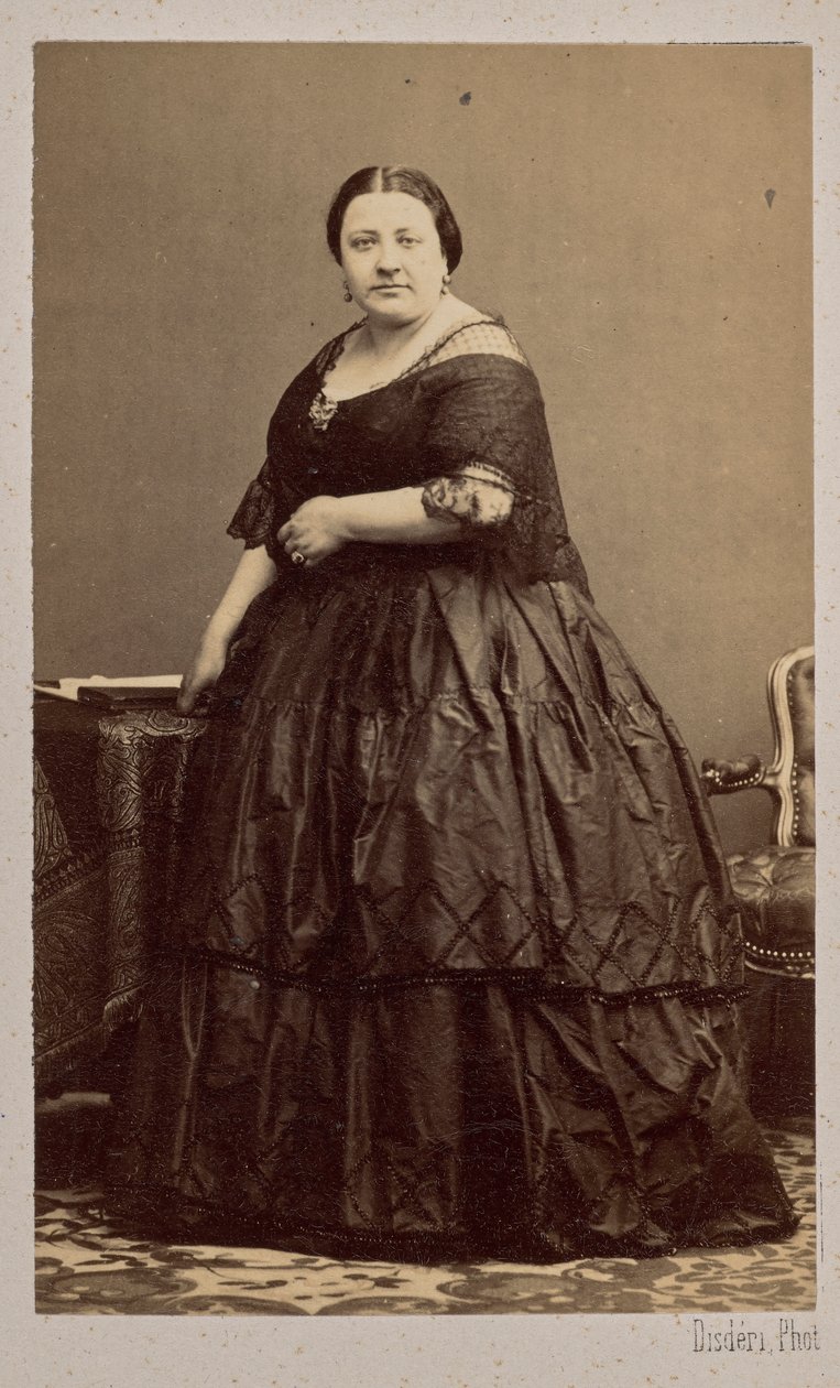 歌剧演员玛丽埃塔-阿尔博尼1826-1894年的画像，1862年。 作者 安德烈·阿道夫·尤金·迪斯德里
