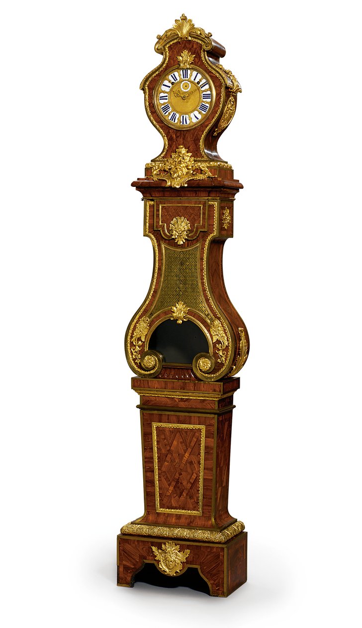摄政王季度罢工调节器，Thuret机芯，约1720年（ormolu安装，Boulle黄铜镶嵌蓝色调的牛角和阔叶木）（另请参阅469018） 作者 安德烈·查尔斯（去）布勒