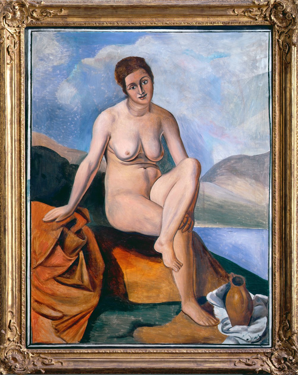 手持水壶的裸女，约 1925 年（布面油画）（另见 287560） 作者 安德烈·德雷恩