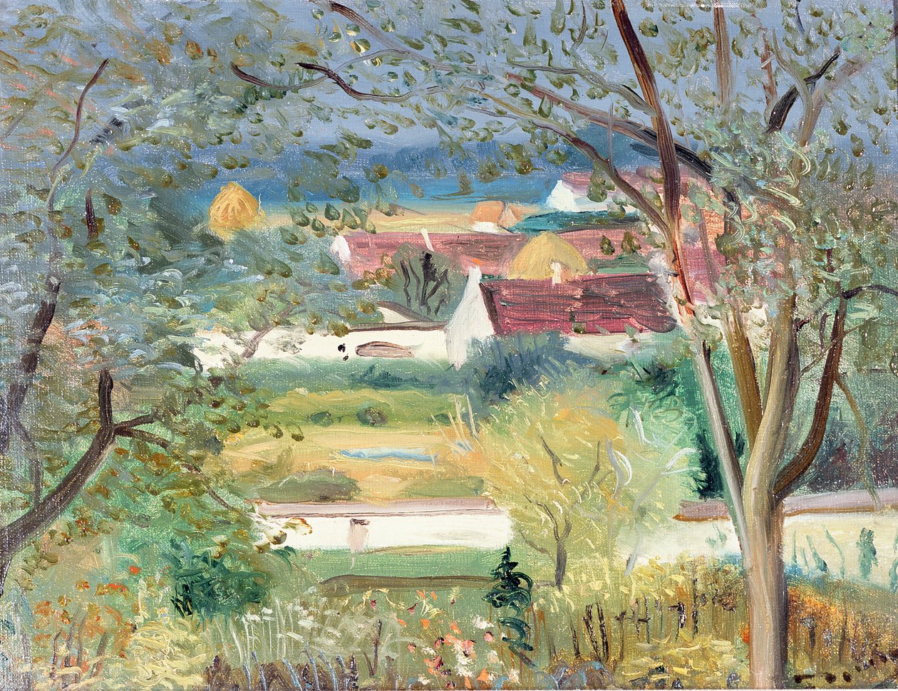 蒙托瓦河畔 Ponnermaire 的花园，约 1940-45 年（布面油画） 作者 安德烈·德雷恩