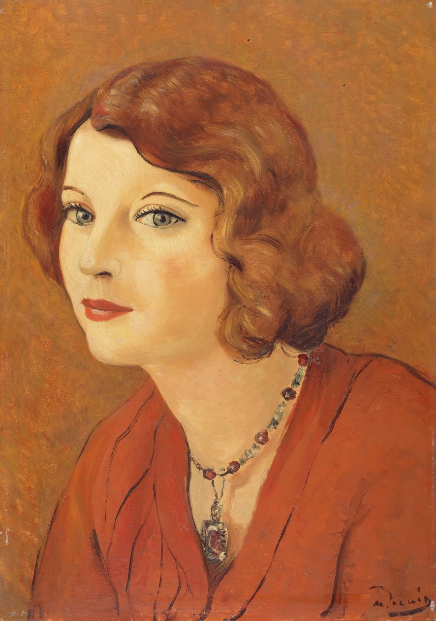 范里尔夫人肖像，约 1929 年（油画板） 作者 安德烈·德雷恩