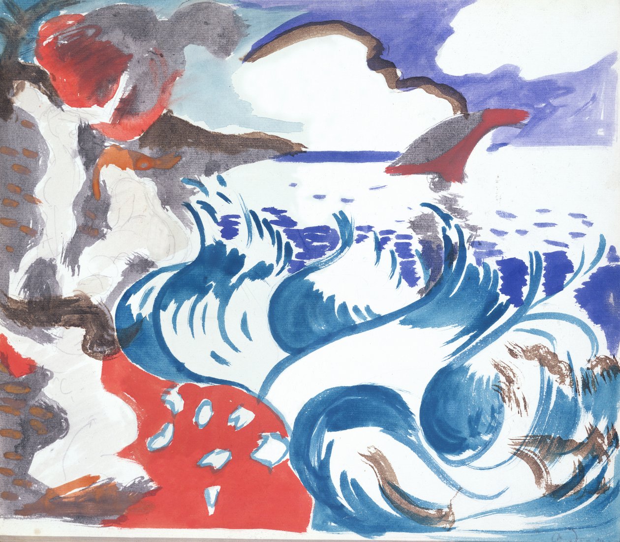 海湾》，约 1904 年（纸面水彩画） 作者 安德烈·德雷恩