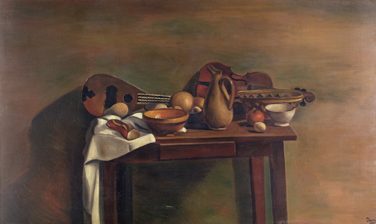 丰盛的餐桌》，约 1921-22 年（布面油画） 作者 安德烈·德雷恩