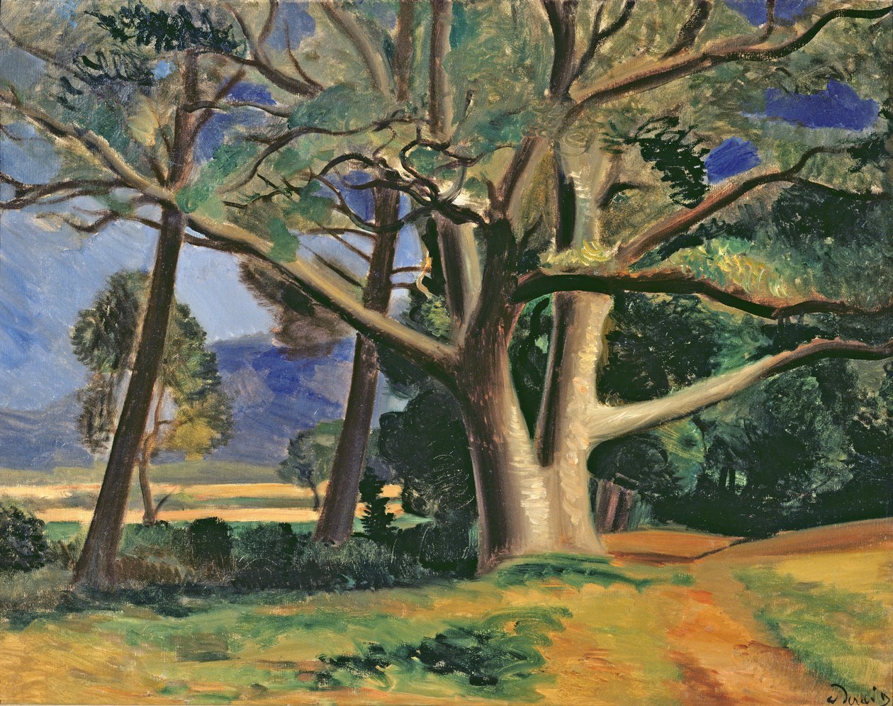 大树，约 1929-30（布面油画）（另见 287578） 作者 安德烈·德雷恩