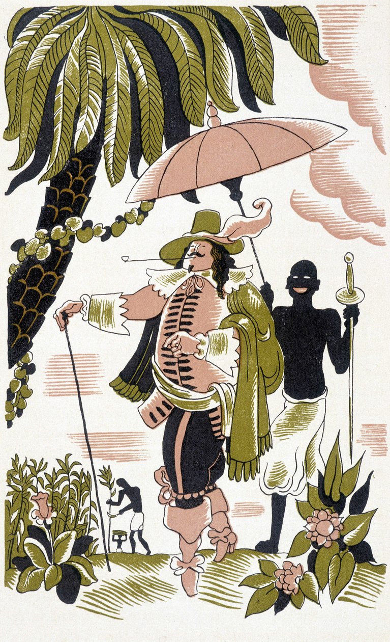 为法国作家皮埃尔-麦克-奥兰（1882-1970）1932年编辑的 "五个故事 "绘制的海盗插图（雕版画 作者 安德烈·德文贝兹（Andre Devambez）