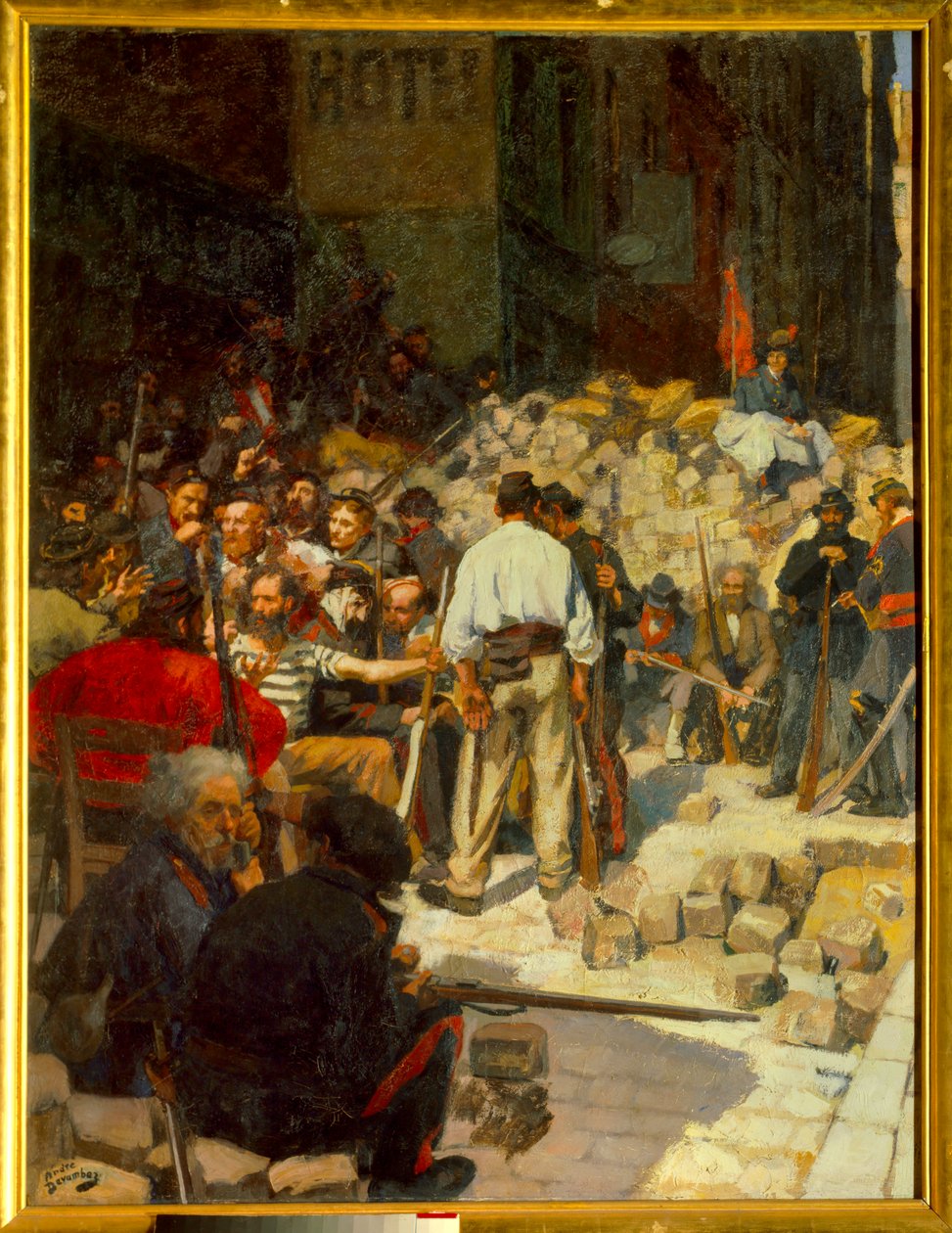 1871 年 5 月的路障或等待（布面油画 作者 安德烈·德文贝兹（Andre Devambez）