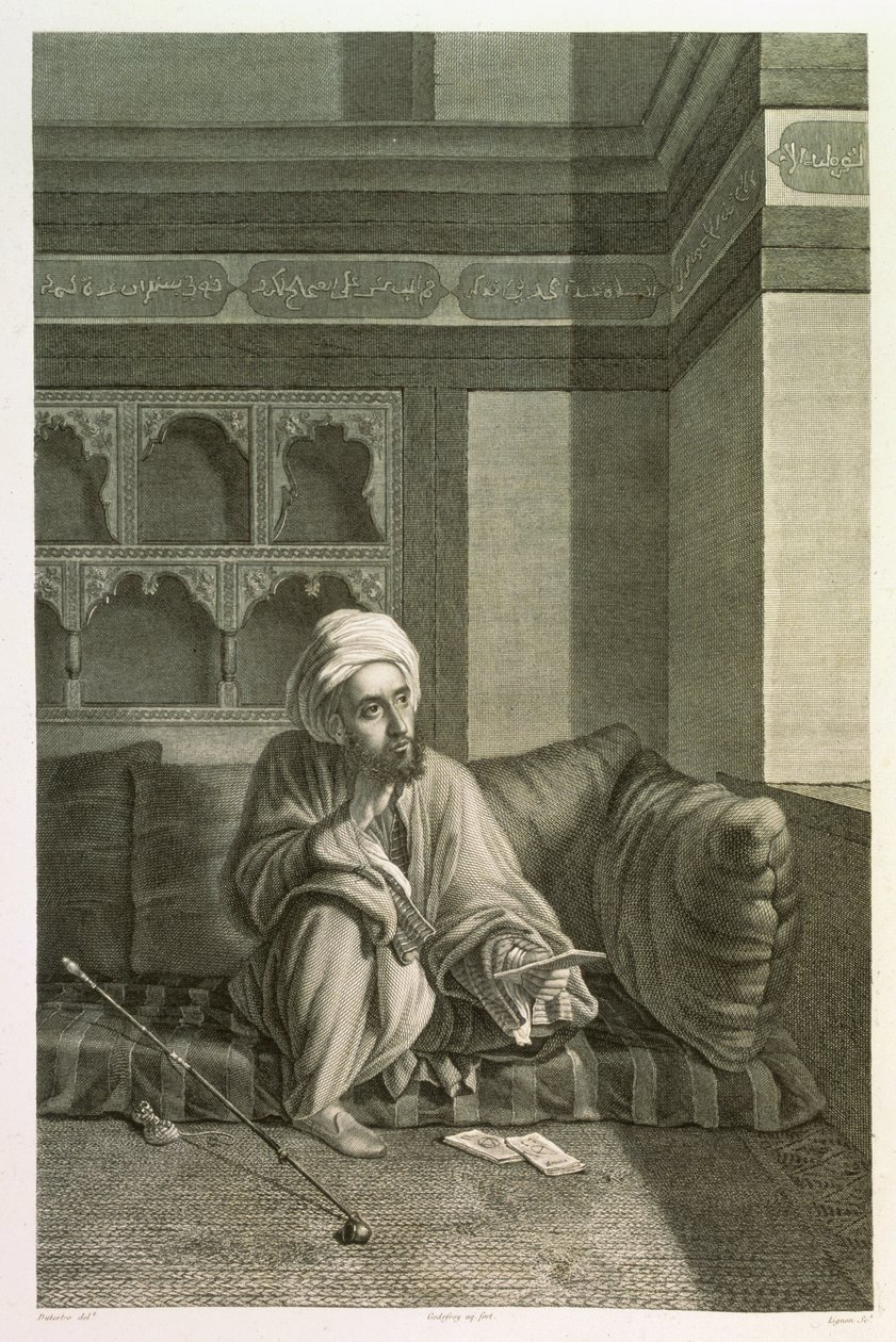 天文学家，来自“描述埃及”的第二卷服装和肖像，由Etienne Frederic Lignon（1779-1833）酒吧雕刻。在拿破仑的命令下，1822年 作者 安德烈·杜特尔特