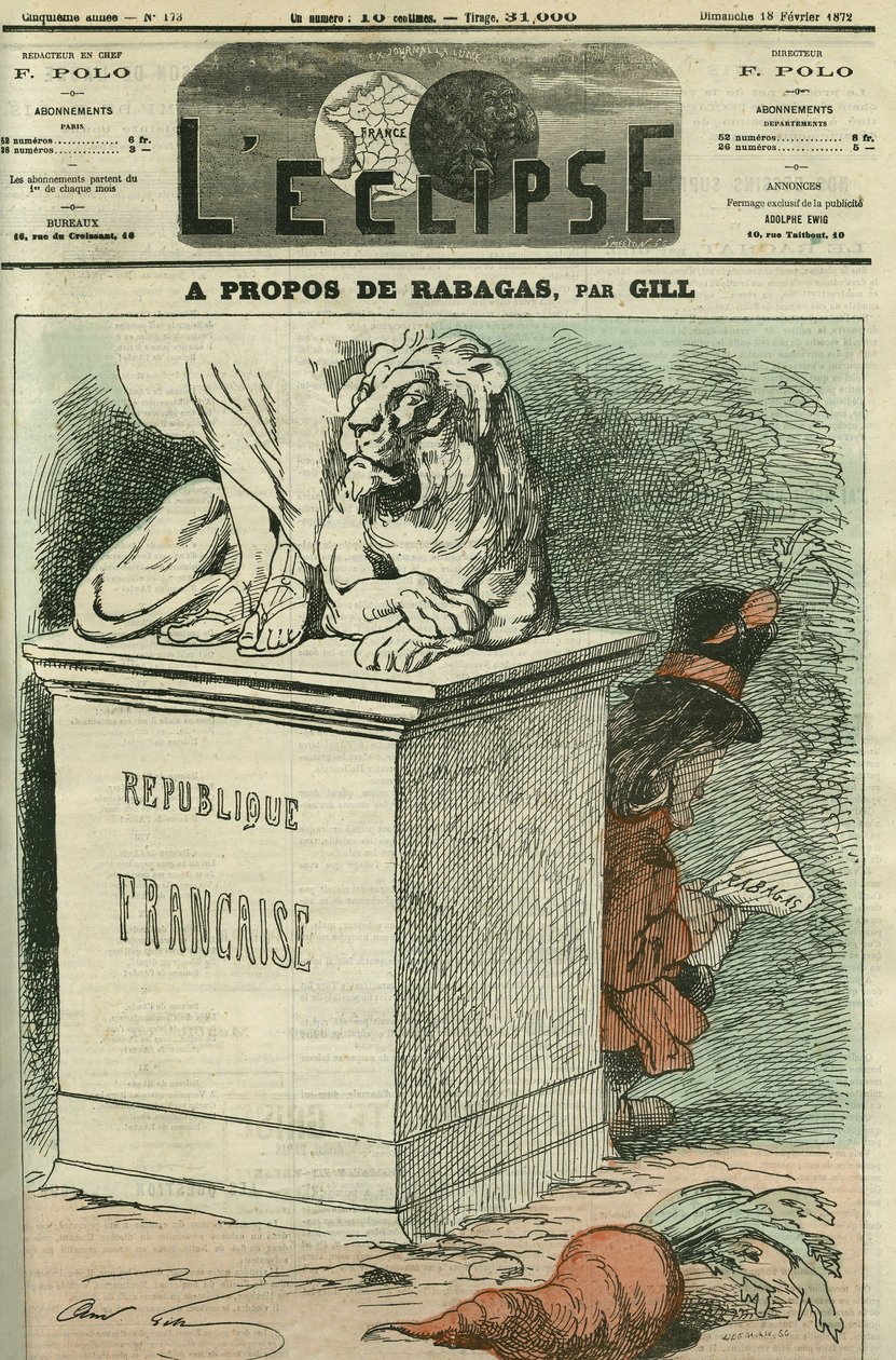 About Rabagas, evocation of two pieces by Victorian Sardou (1831-1908) on the revolutionary spirit and those who live it with “Rabagas” and “The Carrot King”. Cover in “” L