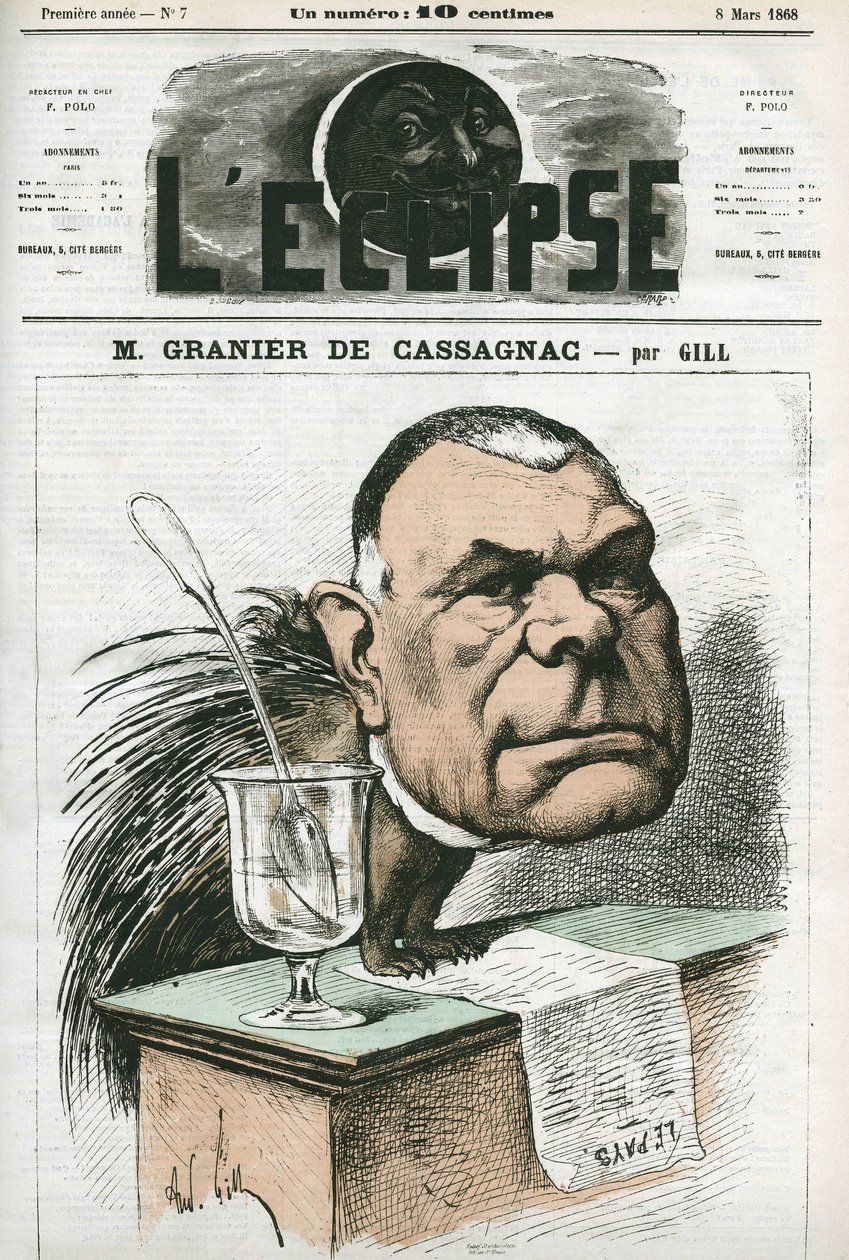 Adolphe de Granier de Cassagnac (1808-1880)，法国记者和政治家。 Gill 的“L