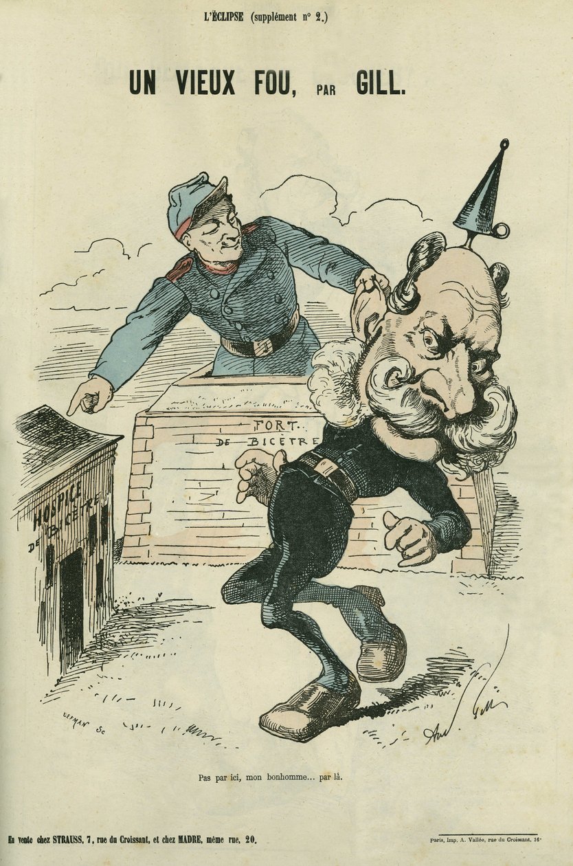 一个老傻瓜，德国的威廉一世（1797-1888）的漫画。吉尔的 "L