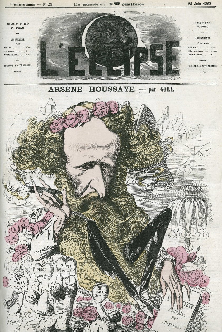 Arsene Housset dit Houssaye（1815-1896），法国文学家。盖在吉尔的 "日食 "上，6月28日 作者 安德鲁·吉尔