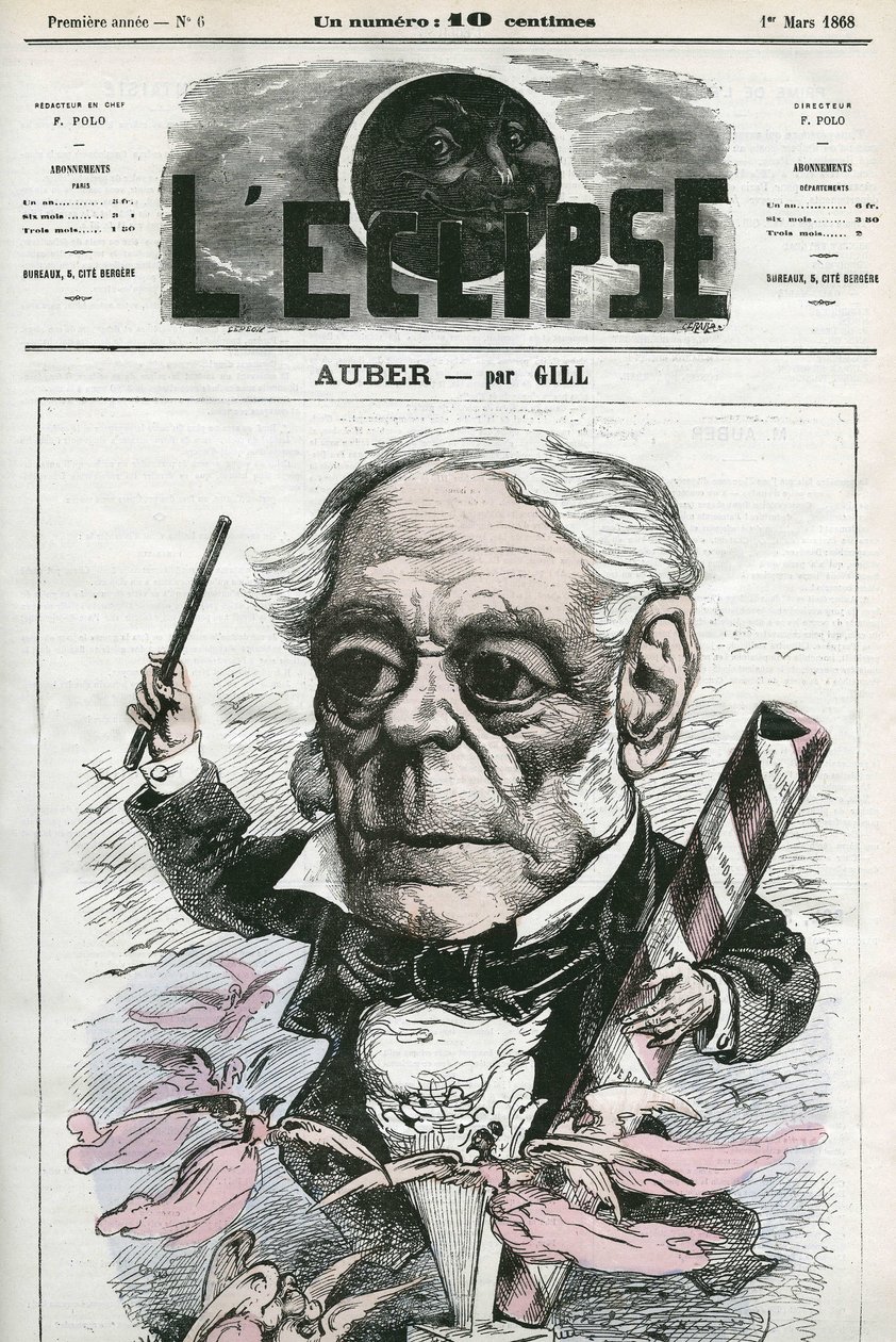 Auber Daniel-Francois-Esprit (1782-1871)，法国音乐家。 Gill 的“L