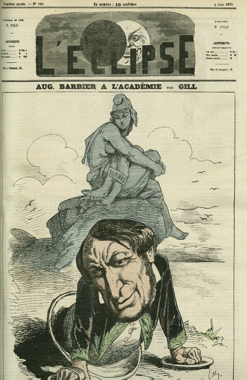 奥古斯特-巴尔比耶（1805-1882），法国诗人，1869年当选为法国科学院院士。盖在吉尔的 "L
