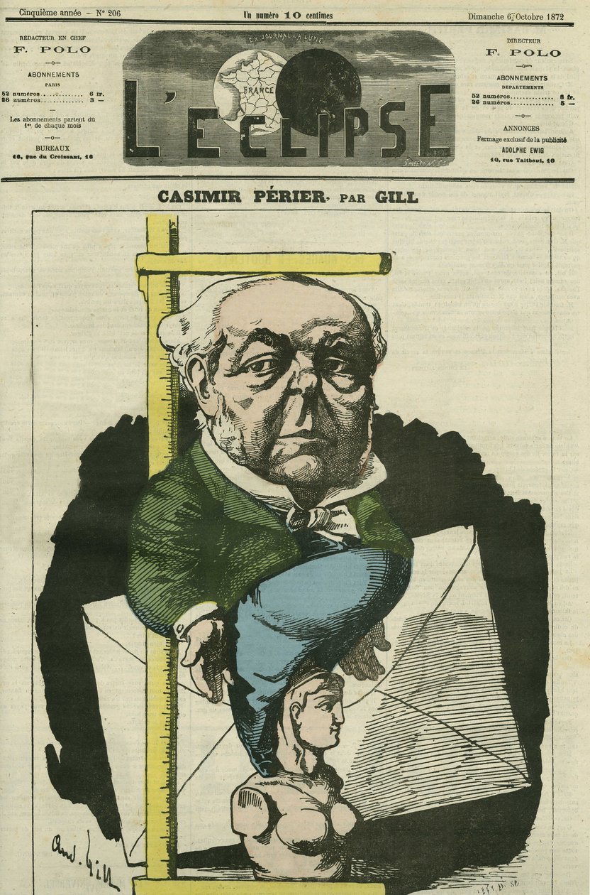 Auguste Casimir Perier (1811-1876), French politician. Cover in “” L