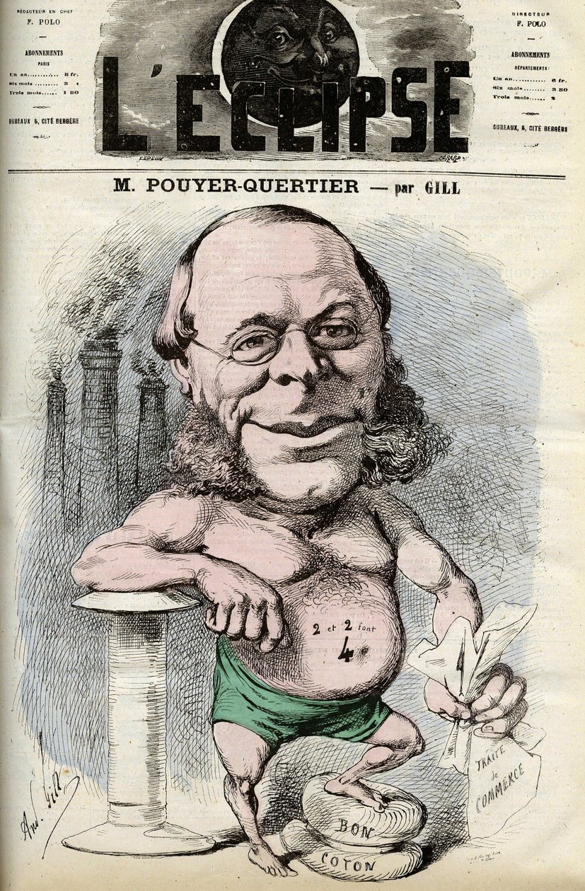 Auguste Pouyer-Quertier (Pouyer Quertier) (1820 - 1891).Andre Gill的 "L