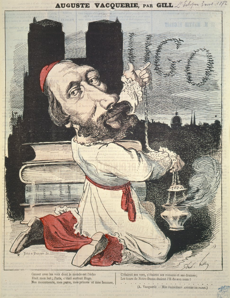 来自LEclipse封面的Auguste Vacquerie（1819-95），由Yves＆Barret雕刻，1872年11月3日 作者 安德鲁·吉尔