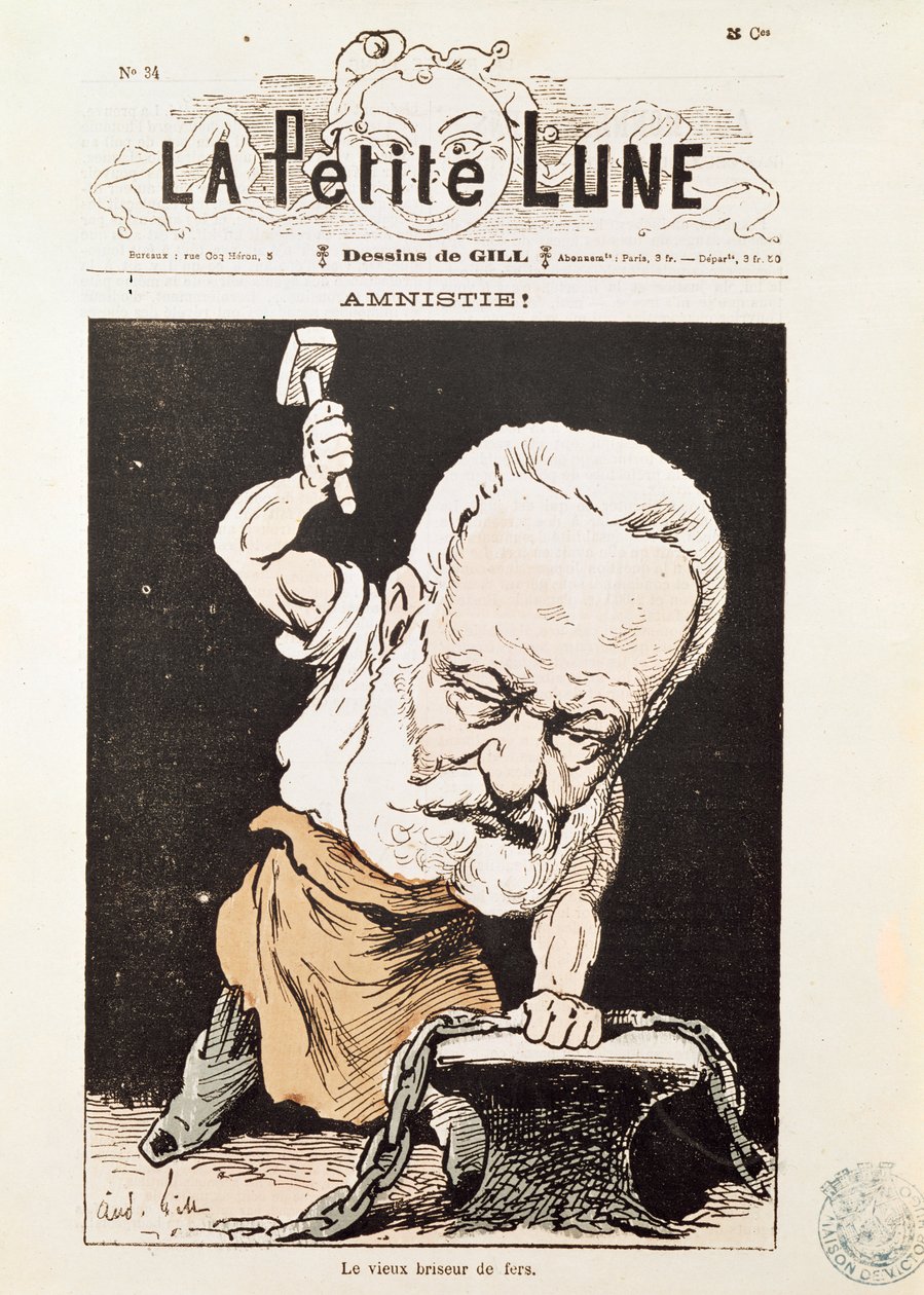 1879年2月，来自&39;La Petite Lune&39;封面的Victor Hugo（1802-85）的漫画 作者 安德鲁·吉尔