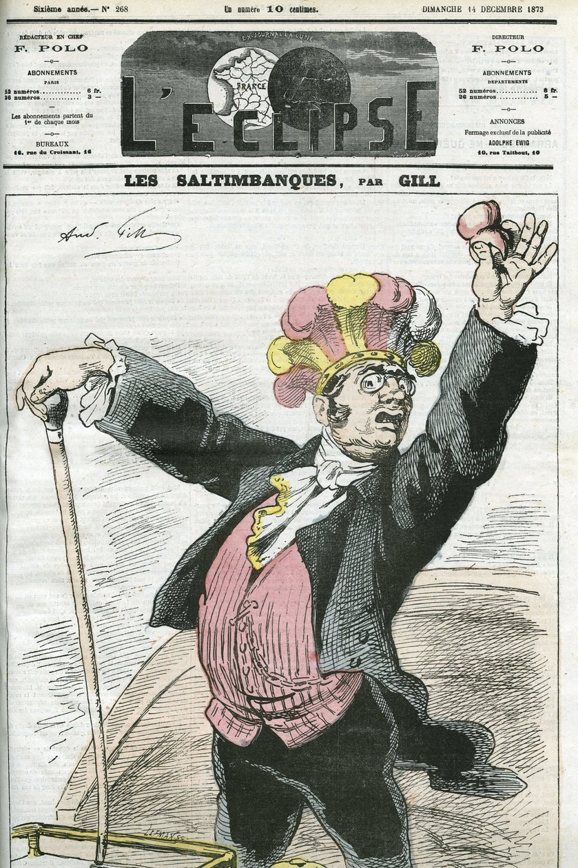 卡通“The Saltimbanks”，“撕”！ 不要打架！ “”，关于江湖骗子的系列。 Gill 的“L