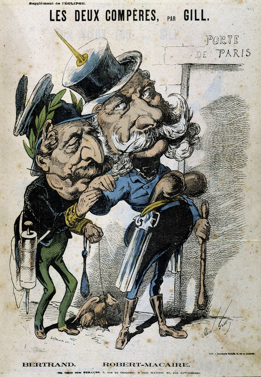 关于拿破仑三世和俾斯麦的卡通片 - 吉尔，在 18/09/1870 的“L